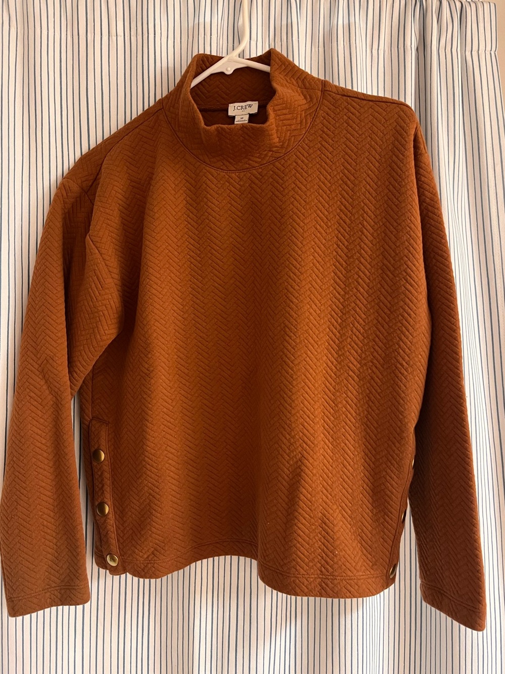 J. Crew Women's Rust Copper Mock Neck Sweater, M